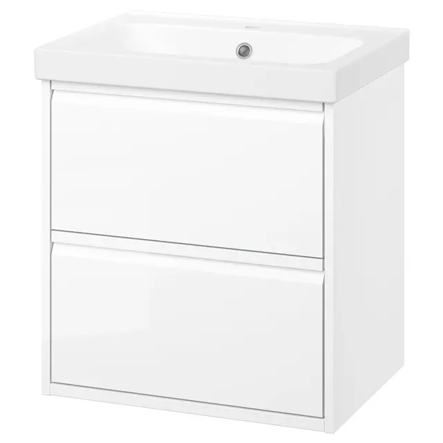 ÄNGSJÖN / ORRSJÖN Умивальник і тумба з шухлядами - глянець білий 62x49x69 см