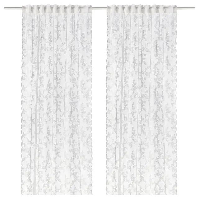 ALVINE SPETS Гардини, 1 пара - білий/на тасьмі 145x250 см