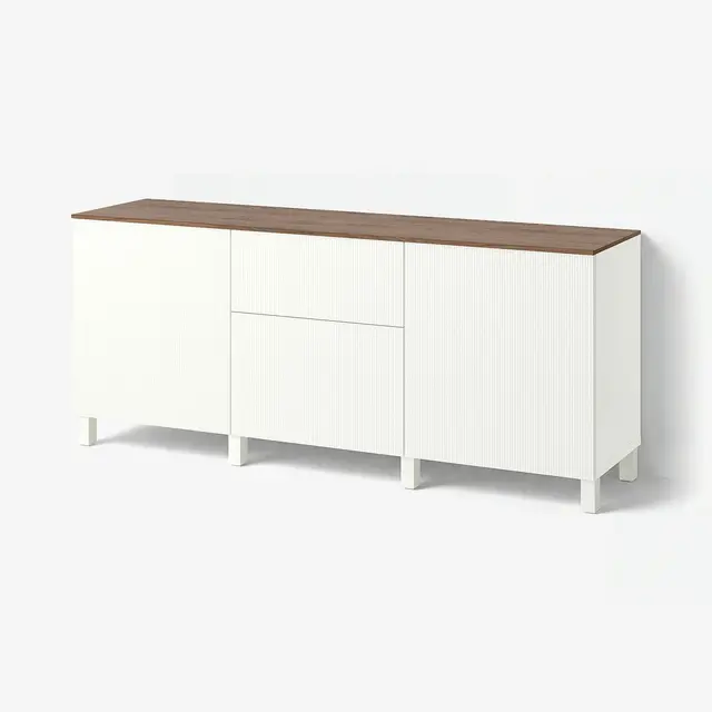 BESTÅ Комбінація з шухлядами - білий/Förvaltare білий 180x42x75 см