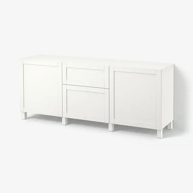 BESTÅ Комбінація з шухлядами - білий/Hanviken/Stubbarp білий 180x42x74 см