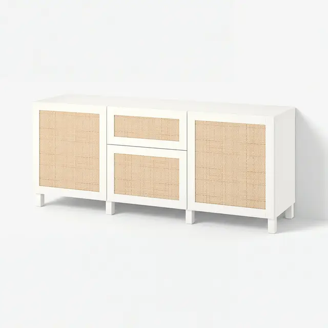 BESTÅ Комбінація з шухлядами - білий Studsviken/Stubbarp/білий тополя 180x42x74 см