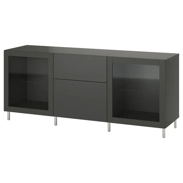 BESTÅ Комбінація з шухлядами - темно-сірий Lappviken/Sindvik темно-сірий 180x42x74 см