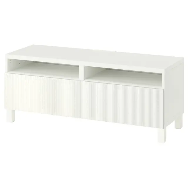 BESTÅ Тумба під телевізор із шухлядами - білий/Förvaltare білий 120x42x48 см