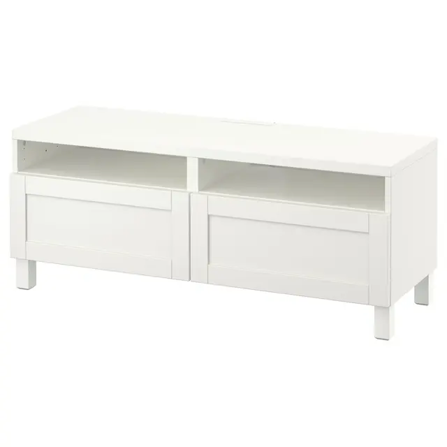 BESTÅ Тумба під телевізор із шухлядами - білий/Hanviken/Stubbarp білий 120x42x48 см