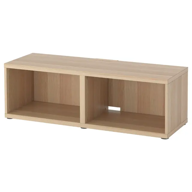 BESTÅ Тумба під ТБ - імітація дуба з білою морилкою 120x40x38 см
