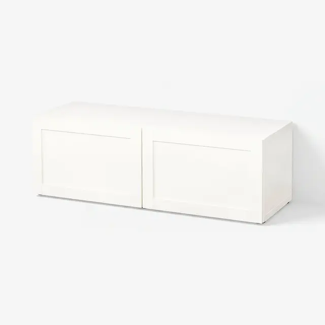 BESTÅ Шафка з дверцятами - білий/Hanviken білий 120x42x38 см