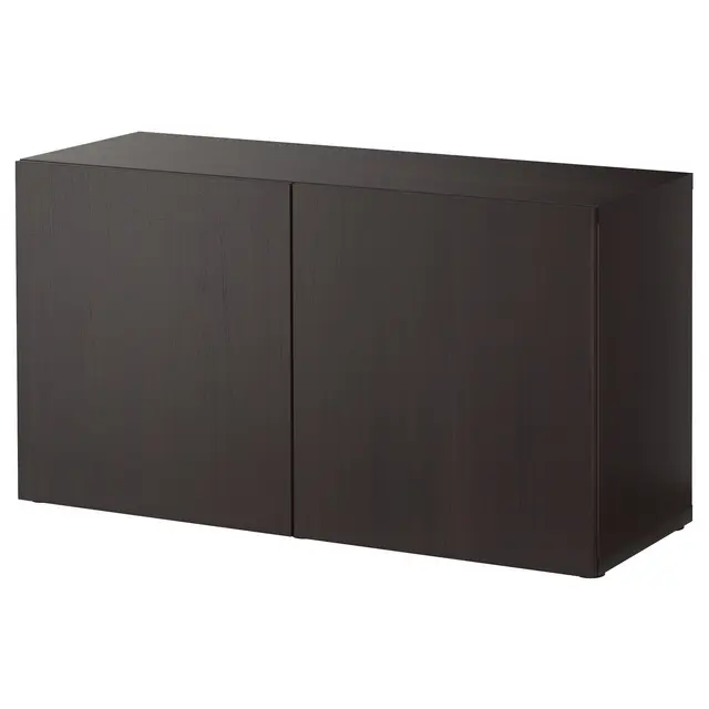 BESTÅ Шафка з дверцятами - чорно-коричневий/Lappviken чорно-коричневий 120x42x64 см
