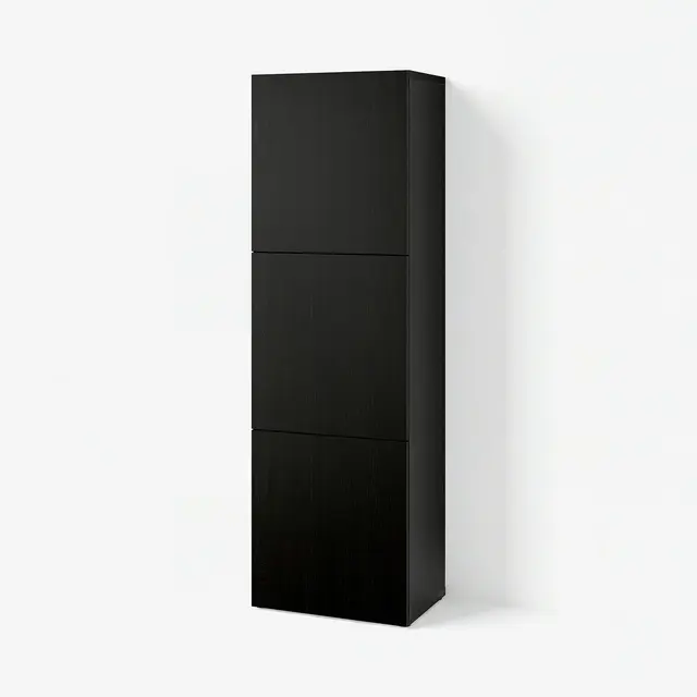 BESTÅ Шафка з дверцятами - чорно-коричневий/Lappviken чорно-коричневий 60x42x193 см