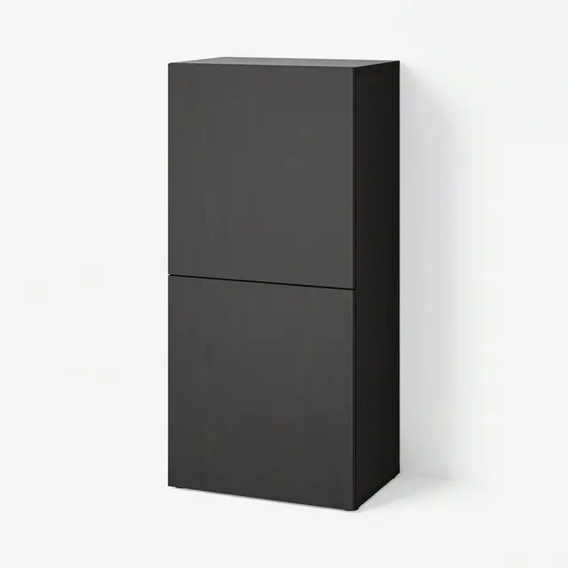 BESTÅ Шафка з дверцятами - чорно-коричневий/Lappviken чорно-коричневий 60x42x129 см