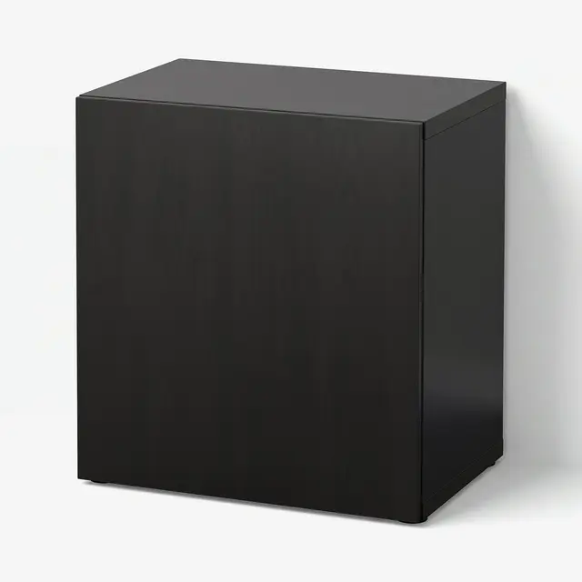 BESTÅ Шафка з дверцятами - чорно-коричневий/Lappviken чорно-коричневий 60x42x64 см