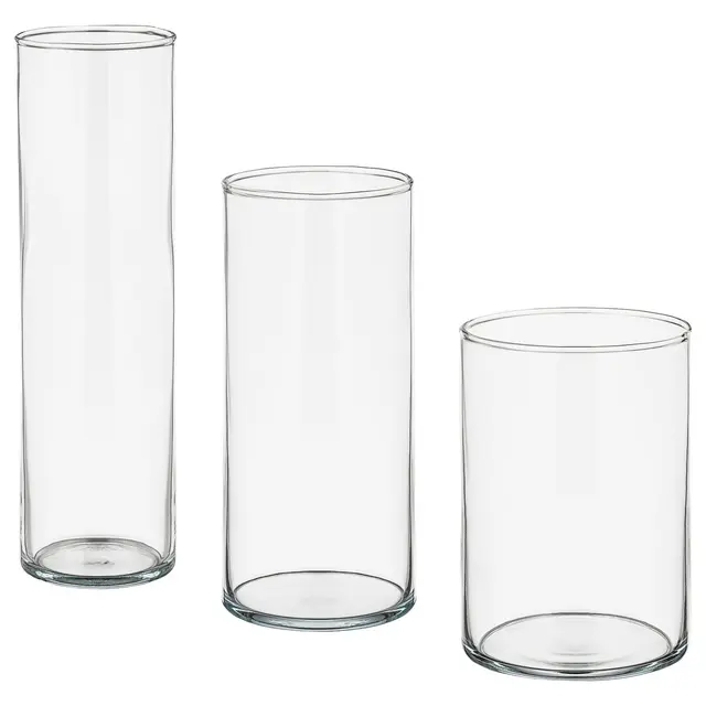 CYLINDER Ваза, 3 шт. - прозоре скло