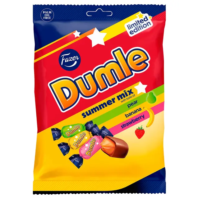 DUMLE Тофі в шоколаді - груша банан/полуниця 180 г