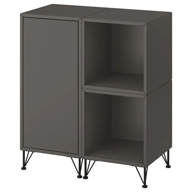 EKET Комбінація шафок із ніжками - темно-сірий/чорний метал 70x35x80 см