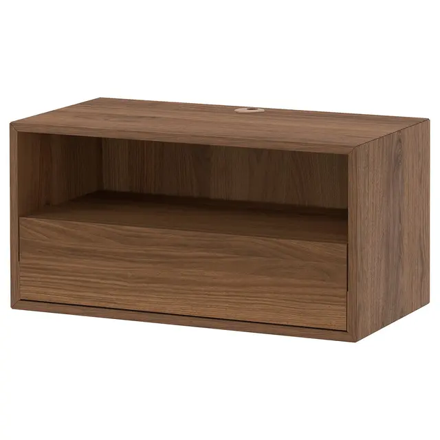 EKET Полиця для медіатехніки - коричневий горіх 70x35x35 см