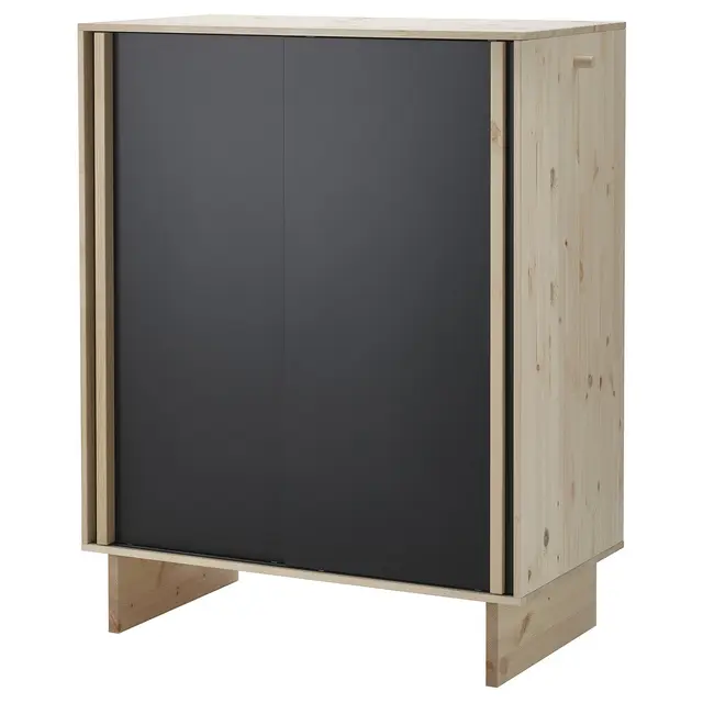 GLAMBERGET Шафа з 3 розсувними дверима - сосна/чорний 117x63x150 см