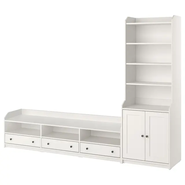 HAUGA ТБ/стелажна комбінація - білий 276x46x199 см