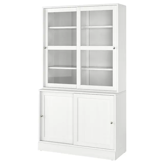 HAVSTA Комбінація розсувних скляних дверей - білий 121x47x212 см