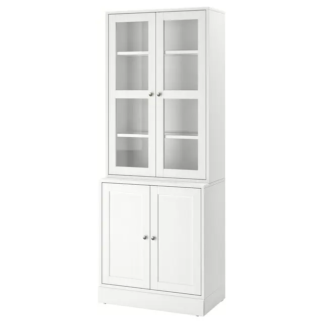 HAVSTA Комбінація зі скляними дверима - білий 81x47x212 см