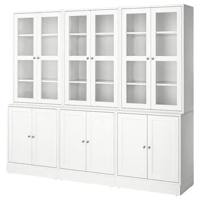 HAVSTA Комбінація зі скляними дверима - білий 243x47x212 см