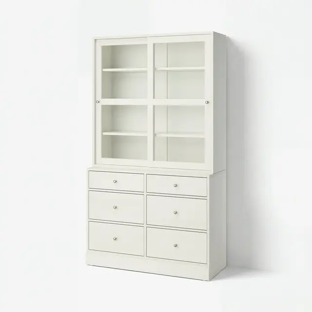 HAVSTA Комбінація зі скляними дверима - білий 121x47x212 см