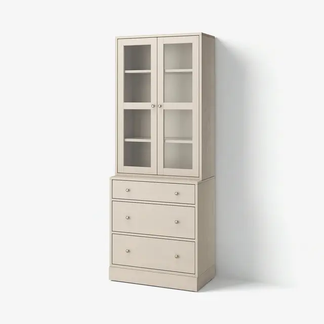 HAVSTA Комбінація зі скляними дверима - сіро-бежевий 81x47x212 см