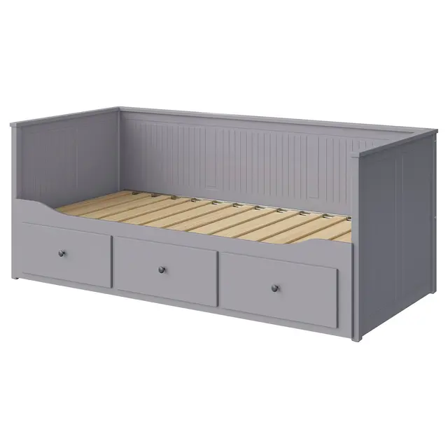 HEMNES Каркас кушетки з 3 шухлядами - сірий 80x200 см