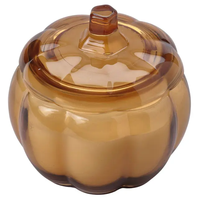HÖSTAGILLE Ароматична свічка у склі, 2 ґноти - пряний гарбуз/коричневий 40 год.