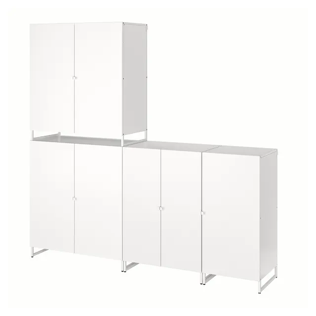 JOSTEIN Стелаж із дверцятами - для приміщення/для вулиці/білий 182x44x180 см