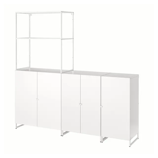 JOSTEIN Стелаж із дверцятами - для приміщення/для вулиці/білий 182x44x180 см