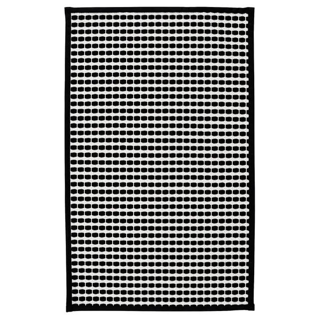 KALLGATE Килимок для ванної - чорний/білий 50x80 см