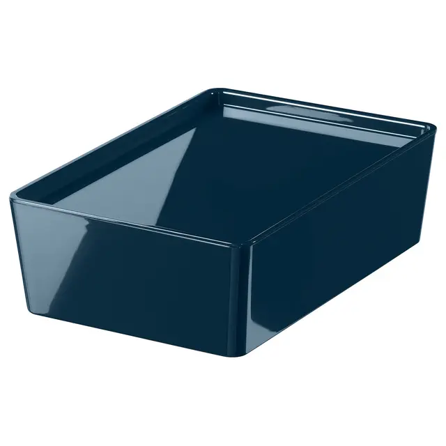 KUGGIS Контейнер з кришкою - чорно-синій 18x26x8 см
