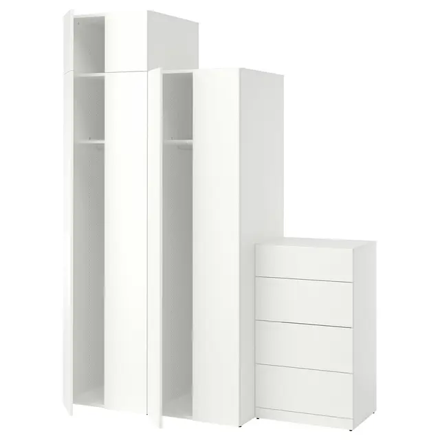 LASTARE Комбінація шафи - білий/з надставкою 180x62x236 см