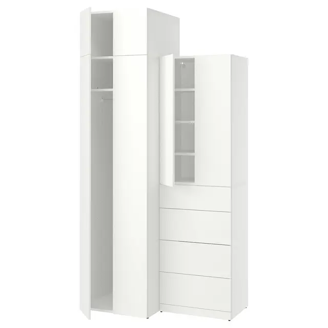 LASTARE Комбінація шафи - білий/з надставкою 120x62x237 см