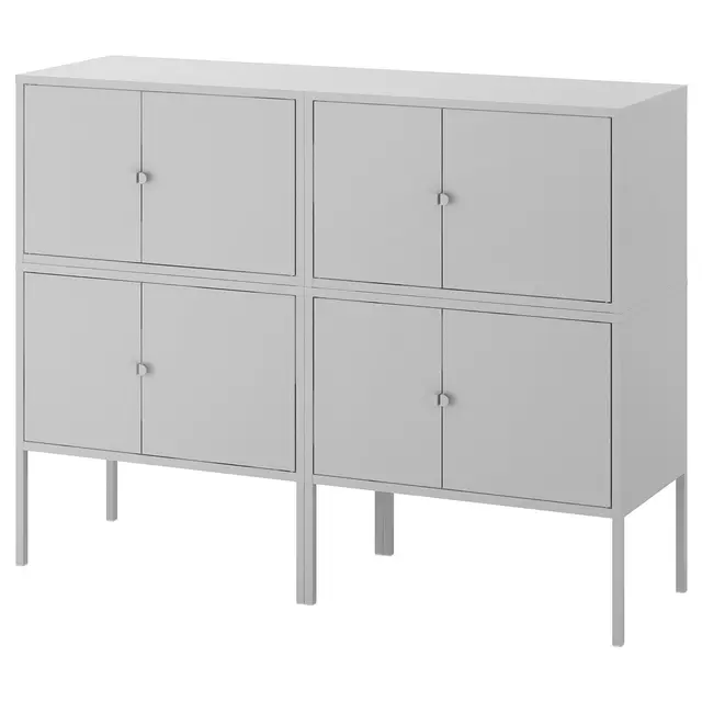 LIXHULT Комбінація шафок - сірий 120x35x92 см