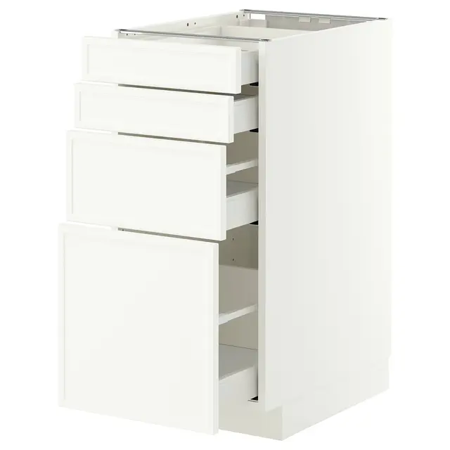 METOD / MAXIMERA Підлогова шафка 4 фасади/4 шухляди - білий/Aspudden матовий білий 40x60 см