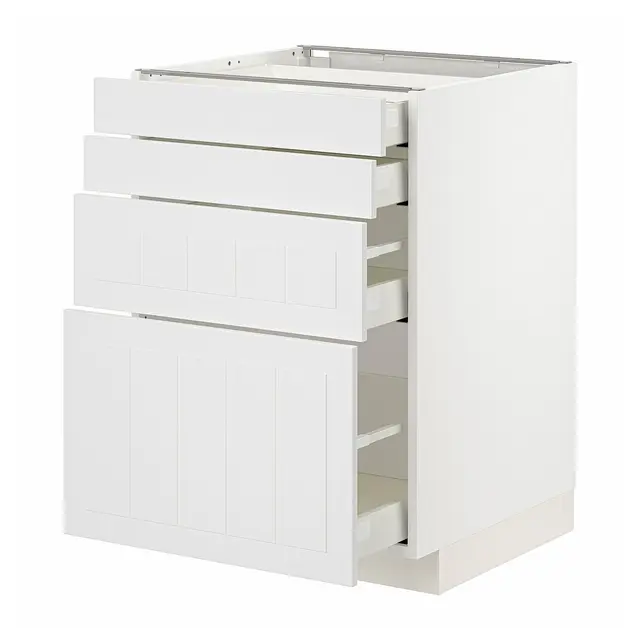 METOD / MAXIMERA Підлогова шафка 4 фасади/4 шухляди - білий/Stensund білий 60x60 см