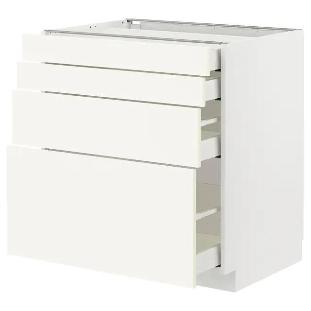 METOD / MAXIMERA Підлогова шафка 4 фасади/4 шухляди - білий/Vallstena білий 80x60 см