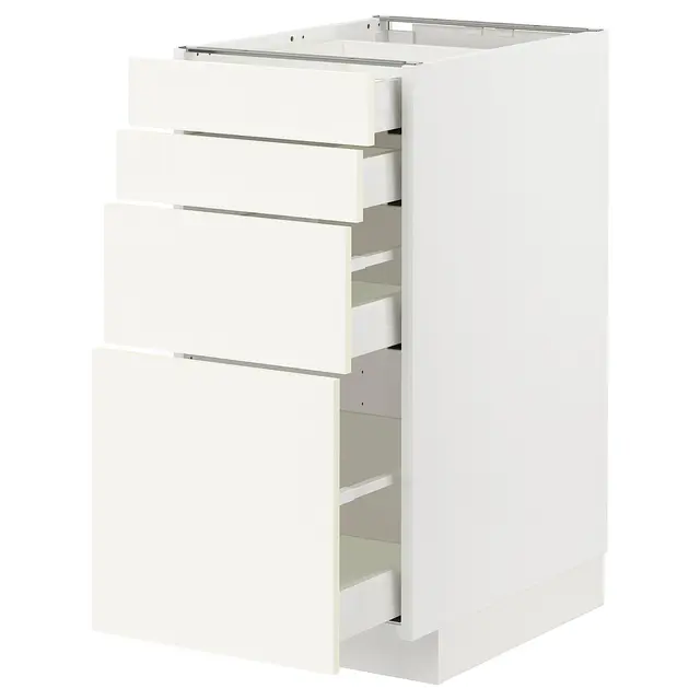 METOD / MAXIMERA Підлогова шафка 4 фасади/4 шухляди - білий/Vallstena білий 40x60 см