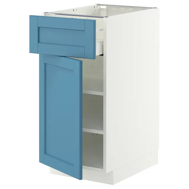METOD / MAXIMERA Підлогова шафка шухляда/дверцята - білий/Lerhyttan синій 40x60 см
