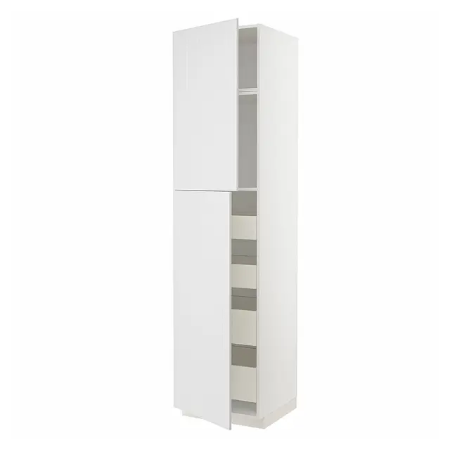METOD / MAXIMERA Висока шафка 2 дверцят/4 шухляди - білий/Stensund білий 60x60x240 см