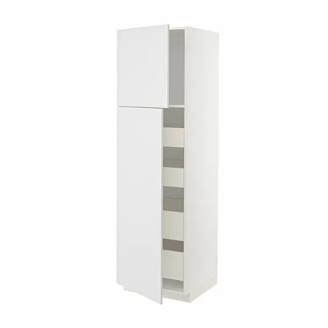 METOD / MAXIMERA Висока шафка 2 дверцят/4 шухляди - білий/Stensund білий 60x60x200 см