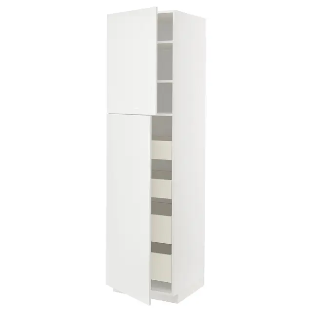 METOD / MAXIMERA Висока шафка 2 дверцят/4 шухляди - білий/Stensund білий 60x60x220 см