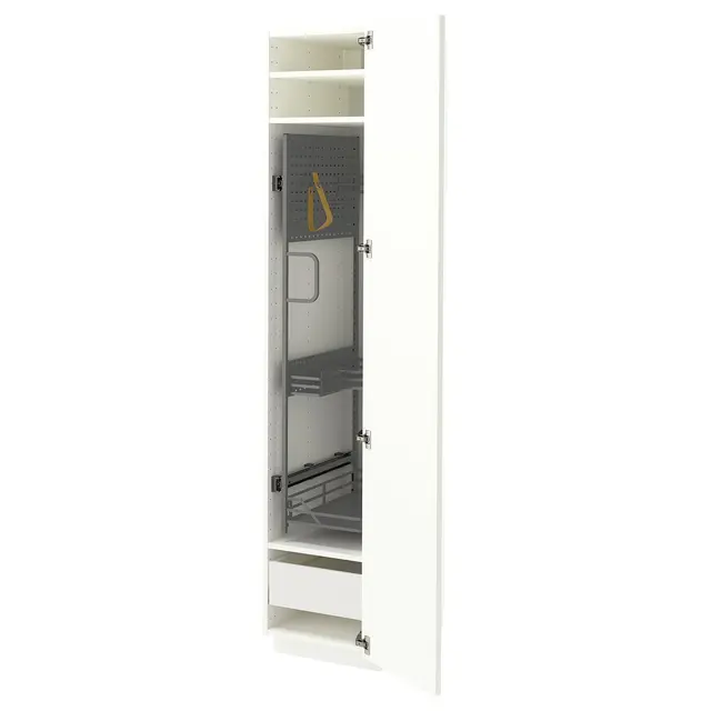 METOD / MAXIMERA Висока шафа/господарське наповнення - білий/Aspudden матовий білий 40x60x200 см