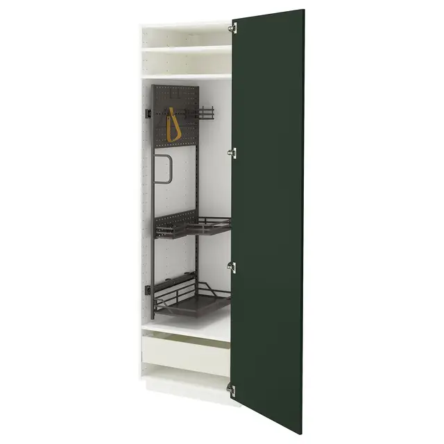 METOD / MAXIMERA Висока шафа/господарське наповнення - білий/Havstorp глибокий зелений 60x60x200 см