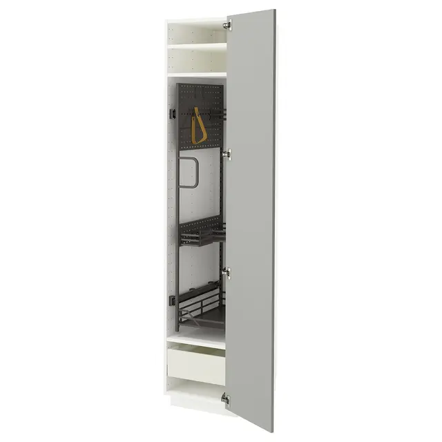 METOD / MAXIMERA Висока шафа/господарське наповнення - білий/Havstorp світло-сірий 40x60x200 см