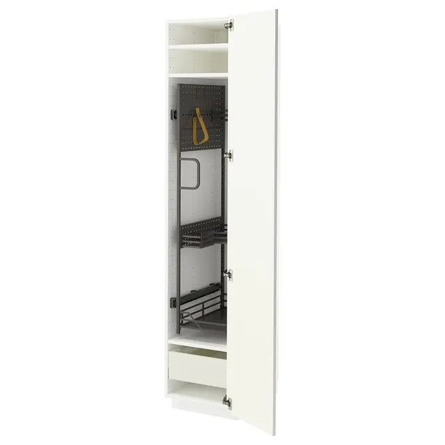 METOD / MAXIMERA Висока шафа/господарське наповнення - білий/Vallstena білий 40x60x200 см