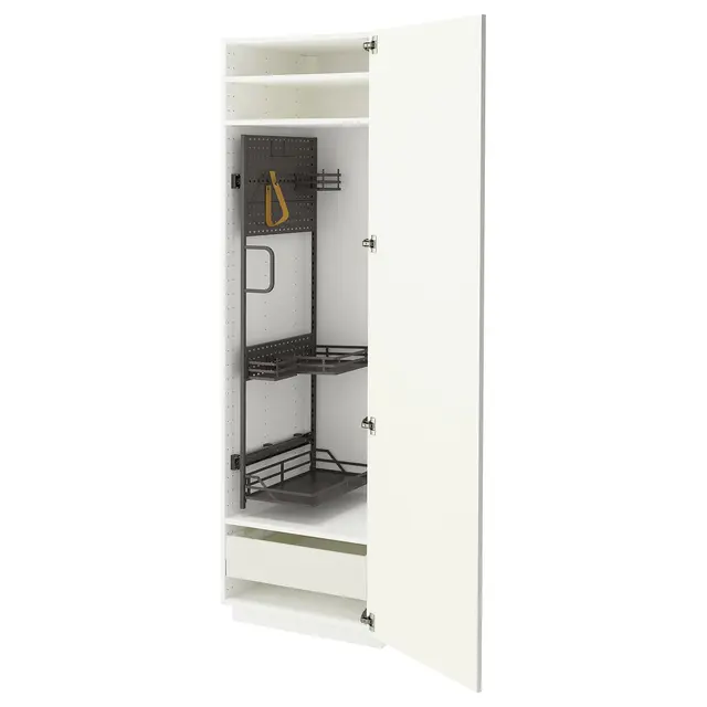 METOD / MAXIMERA Висока шафа/господарське наповнення - білий/Vallstena білий 60x60x200 см