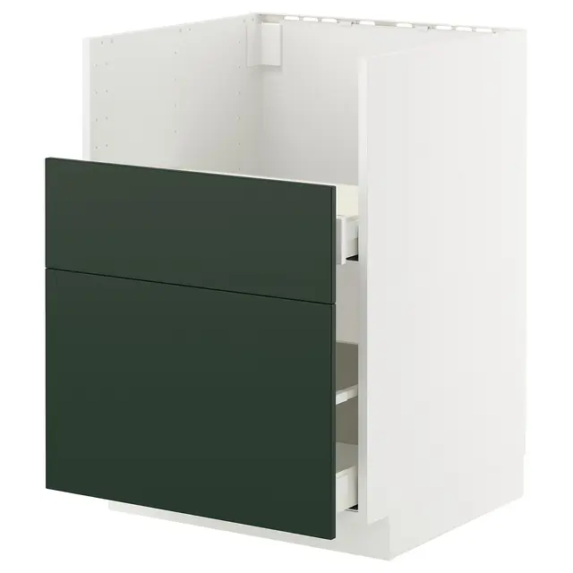 METOD / MAXIMERA Шафка для мийки TALLSJÖN - білий/Havstorp глибокий зелений 60x60 см