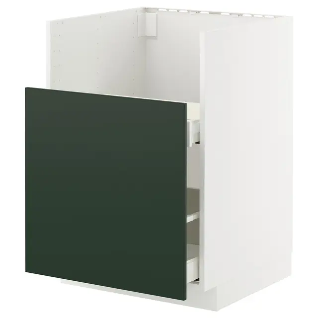 METOD / MAXIMERA Шафка для мийки TALLSJÖN - білий/Havstorp глибокий зелений 60x60 см