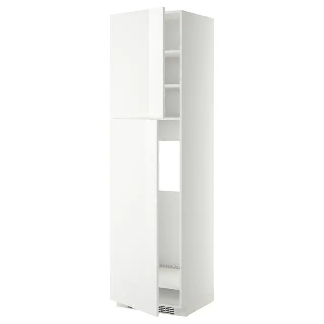 METOD Висока шафка для холодильника з 2 дверцятами - білий/Ringhult білий 60x60x220 см